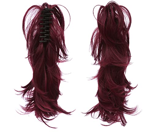 ZUKKY Variable Frisuren Krallenclip Kurze lockige Pferdeschwanz-Tiger-Clip-Haarverlängerungen (Color : 99J#, Size : One Size)