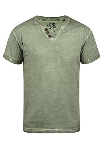 !Solid Tino Herren T-Shirt Kurzarm Shirt Mit V-Ausschnitt Aus 100% Baumwolle, Größe:XXL, Farbe:Climb Ivy (3785)