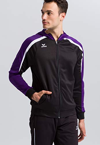 ERIMA Kinder Jacke Liga 2.0 Trainingsjacke mit Kapuze, schwarz/violet/weiß, 152, 1071850