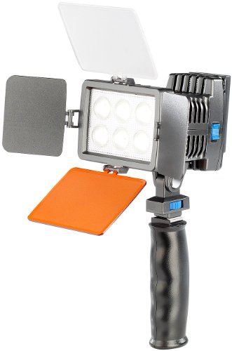 Somikon LED Fotolicht mit Akku: Profi LED-Videoleuchte, regelbare Lichtintensität, Akku, 15 W, 1070 lm (Foto und Videoleuchte)