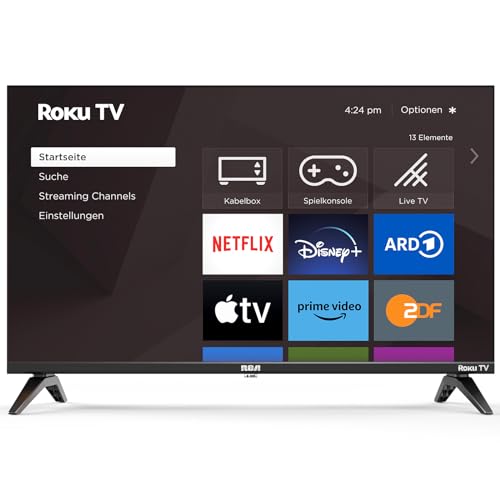 RCA Roku TV 32 Zoll (80cm) Smart TV Fernseher LED HD Ready Triple Tuner (DVB-T/T2-C-S/S2) Dolby Audio Funktioniert mit Apple TV+ Netflix Disney+ YouTube Prime Video HDMI USB WiFi