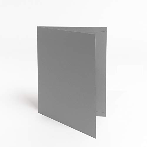 10 Hochwertige Urkundenmappen - DIN-A4 Silbergrau Stabiler durchgefärbter 320g/m² Karton - eigene Herstellung in Deutschland (Notenmappen, Kondolenzmappen, Zeugnismappen, Mappe)