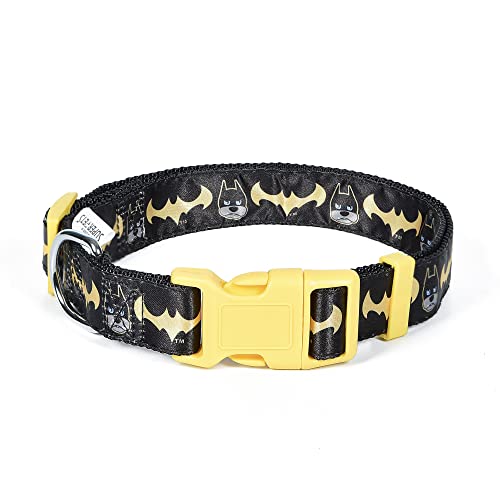 DC Comics League of Super-Pets Ace Batman Hundehalsband, Größe S, offizielles Lizenzprodukt DC League of Super-Pets Hundehalsband, kleines Hundehalsband, DC League of Super-Pets Ace Bat Hound Batman-Stil mit D-Ring