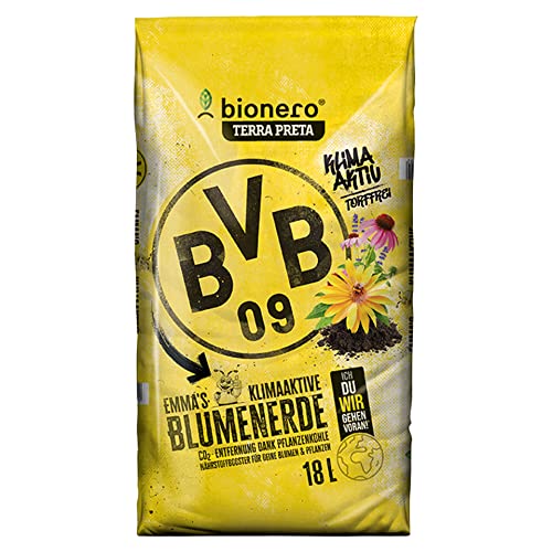 bionero® BVB Emma's Blumenerde 36 l (2 x 18 l Sack) Bio-Blumenerde Terra Preta Schwarzerde Erde