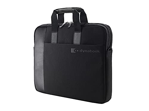 Elegante Dynabook Laptoptasche 14 Zoll. Zum Schutz gepolstert. Tasche für Zubehör. Bequemer Griff und Schultergurt. Robuste Laptoptasche für den geschäftlichen oder privaten Gebrauch