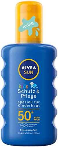 NIVEA SUN Sonnenspray für Kinder, Lichtschutzfaktor 50+, 200 ml Sprühflasche, Kids Schutz & Pflege