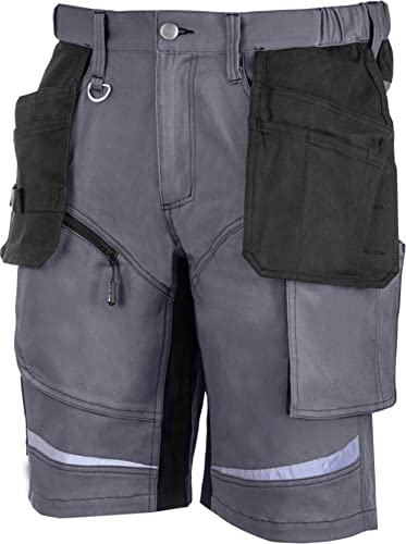 Lahti PRO Herren Cargo Herren-Arbeitsshorts Shorts | Größe: 3XL | Farbe: Grau | Arbeitshose Sommer für Männer | Kurze Arbeitshosen | Hose aus Baumwolle | EN ISO 13688 | mit Werkzeug-Taschen