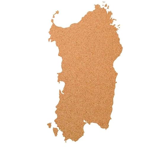 Sardinien als Pinnwand aus Kork XXL ca. XXL 90x45 cm | Umriss Sardinien zum Pinnen und als Wanddeko | Tolle CORKWORLD | Detailgenau & Hochwertig