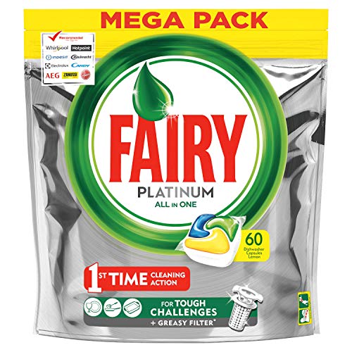 Fairy Platinum 60 Spülmaschinentabs, Waschmittel, 60 Stück, Zitrone