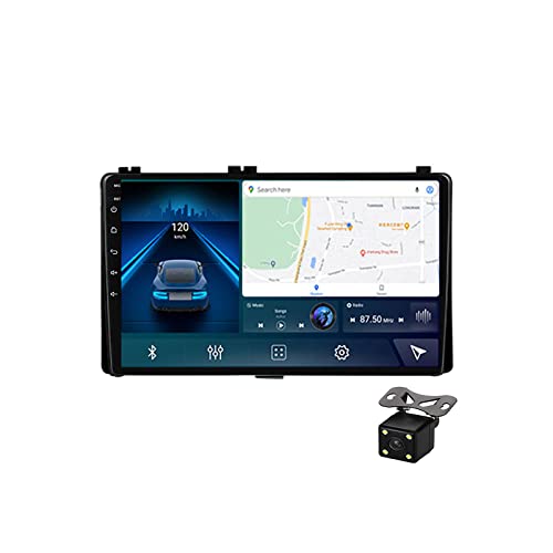 HUEGU 2 Din 9 Zoll Touchscreen Autoradio Bluetooth MP5-Player Unterstützung Carplay DSP FM-Radio Lenkradsteuerung Für Toyota Corolla 11 Auris E180 2017-2018 Mit Rückfahrkamera,M400s 4g+64g
