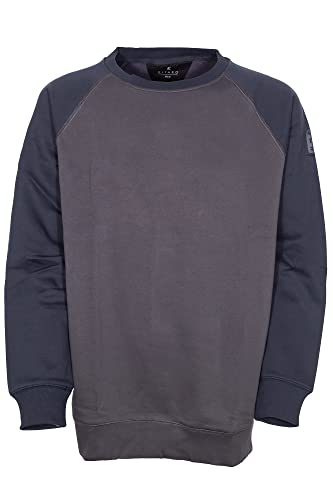 Kitaro Sweatshirt Sweat Shirt Pulli Rundhals Herren Baumwolle, Farbe:dunkelgrau, Herrengrößen:3XL