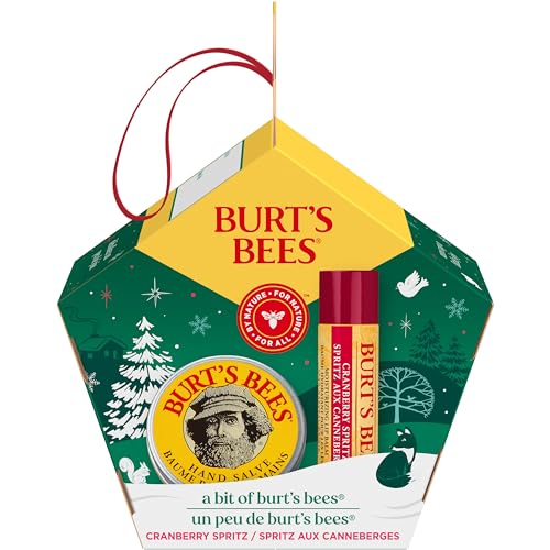 Burt’s Bees Lippenpflege Cranberry Spritz Geschenkset (Cranberry Spritz Lippenbalsam und Handbalsam im Mini-Format)