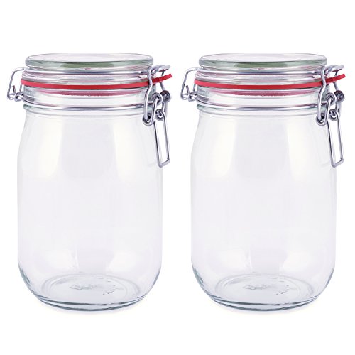 pajoma Drahtbügelglas 1er-Set | 1000 ml | Fassungsvermögen inkl. Gummidichtung | Einmachglas Vorratsglas mit Drahtbügelverschluss - Premium Qualität (4)