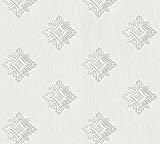 Architects Paper Textiltapete Tessuto 2 Tapete mit Ornamenten barock 10,05 m x 0,53 m grau weiß Made in Germany 962001 96200-1