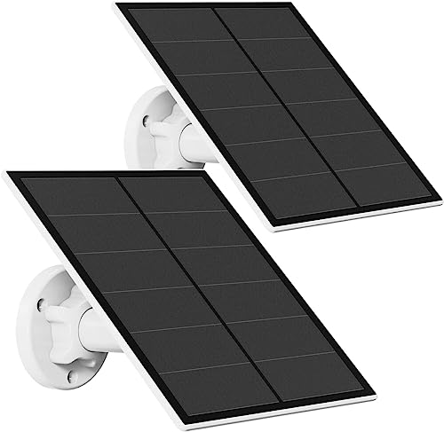 Ankway 5W Solarpanel für Akku Überwachungskamera Aussen, Type C/Mirco Schnittstelle, Solar WLAN IP Kamera Outdoor, 360° Einstellbare Halterung, Non-Stop-Solar(3m Kabel), 2 Pack