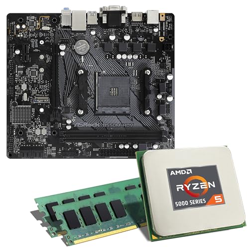 Mainboard Bundle | AMD Ryzen 5 5600X, 6X 3700 MHz, 32 GB DDR4-RAM, B550M-HDV, 1x M.2 Port, PCIe 4.0 x16, USB 3.1 | Tuning Kit | CSL PC Aufrüstkit