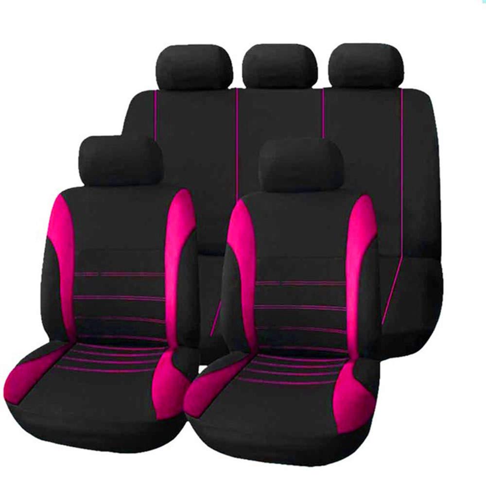 GLITZFAS 9ser Sitzbezüge Auto Universal Autositzbezüge Schonbezüge sitzauflagen Auto Sitzauflagen Sitzschutz Elegance (Pink)