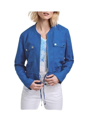 Taifun Womens Jacke Jeans + Gewebe Denim Jacket, Blue Lagoon, 40