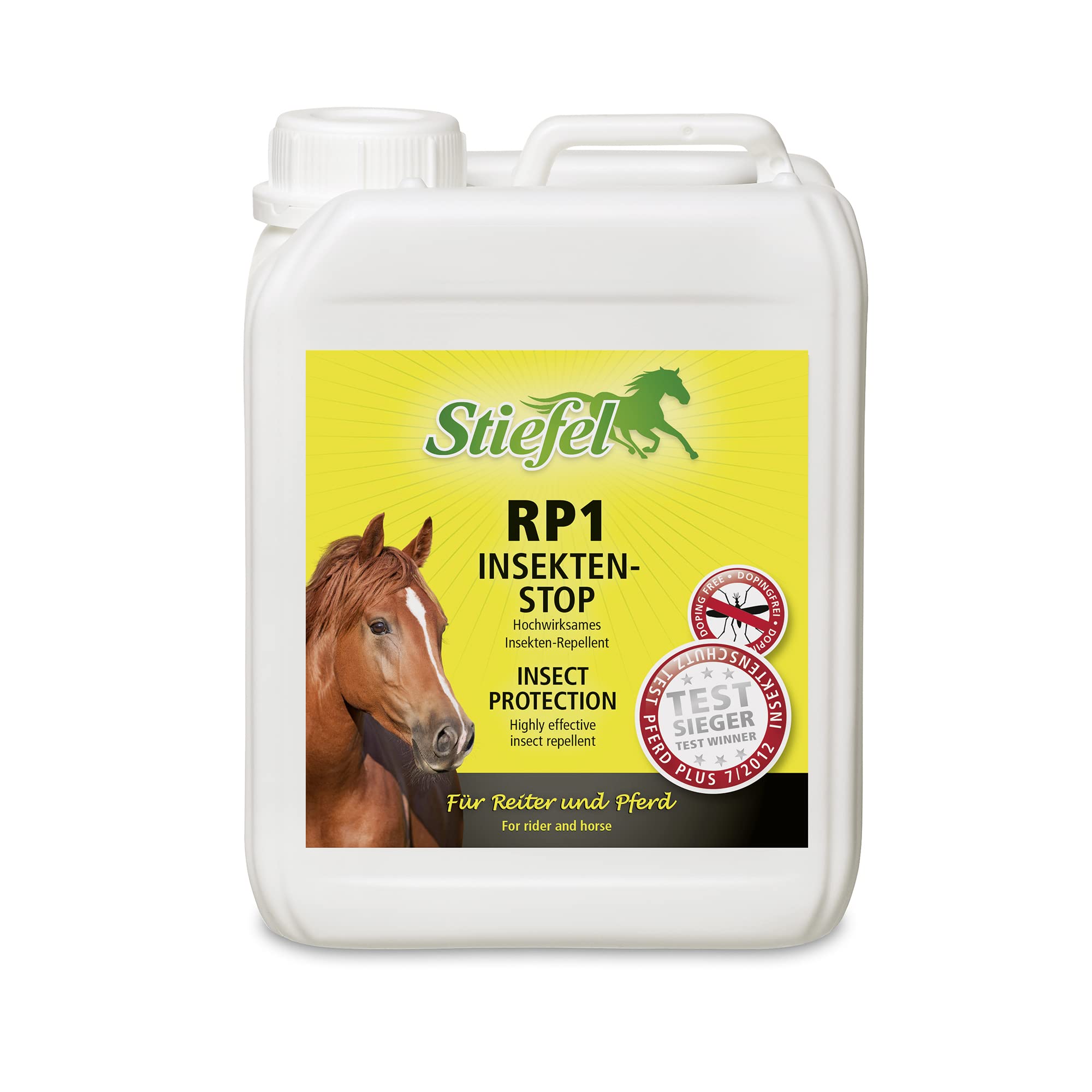 Stiefel RP1 Insekten-Stop Spray für Pferde, hochwirksamer Insektenschutz für Pferd & Reiter, beinahe geruchslos, Fliegenspray gegen Mücken, Bremsen, Zecken, mehrere St&en Wirksamkeit, 2500ml