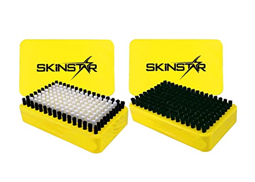SkinStar 2er Set Ski Belagsbürsten BaseBrush Nylon, Rooshaar gelb