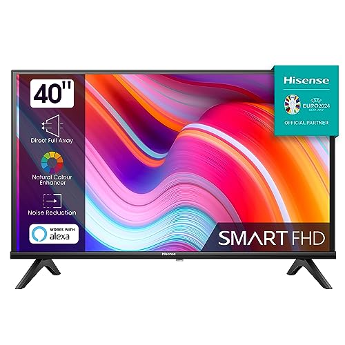 Hisense 40E4KT 101cm (40 Zoll) Fernseher Full HD Smart TV, Triple Tuner DVB-T2 / T/C / S2 / S, Works with Alexa, WiFi, Game Mode, Hotel Mode, Schwarz [2023]