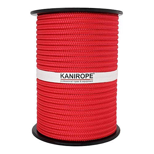 Kanirope® PP Seil Polypropylenseil MULTIBRAID 8mm 100m Farbe Rot (0114) 16x geflochten