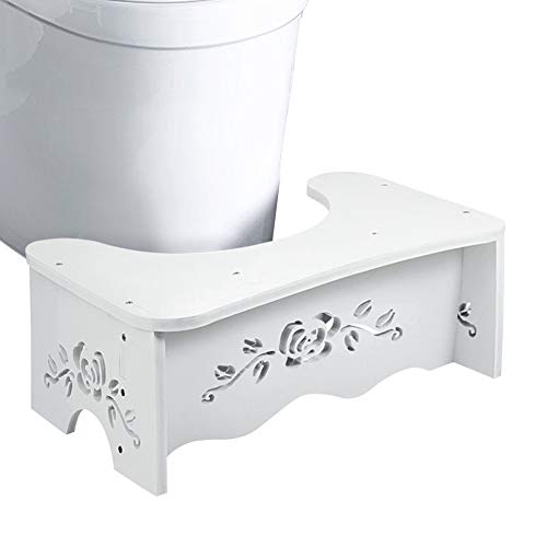 Ejoyous Toilettenhocker Badezimmer WC Hocker Squatty Potty Schemel für gegen Hämorrhoiden Verstopfung Reizdar Blähungen Blähbauch Anti-rutsch Tritthocker, 49,6 x 29,5 x 5,3 cm