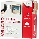 VELCRO® VEL-EC60221 Klettband zum Aufkleben Haft- und Flauschteil (L x B) 10000 mm x 20 mm Beige 10 m