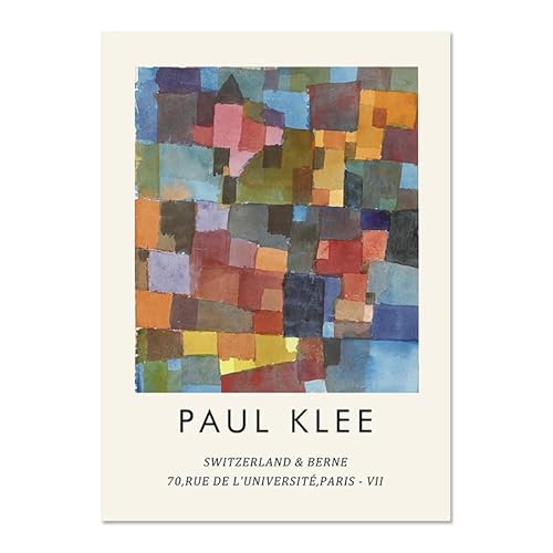 ZENCIX Paul Klee Poster und Drucke Mode Aquarell Wandkunst Paul Klee Leinwand Gemälde Illustration Paul Klee Bilder für Wohnkultur 40x60cm Kein Rahmen
