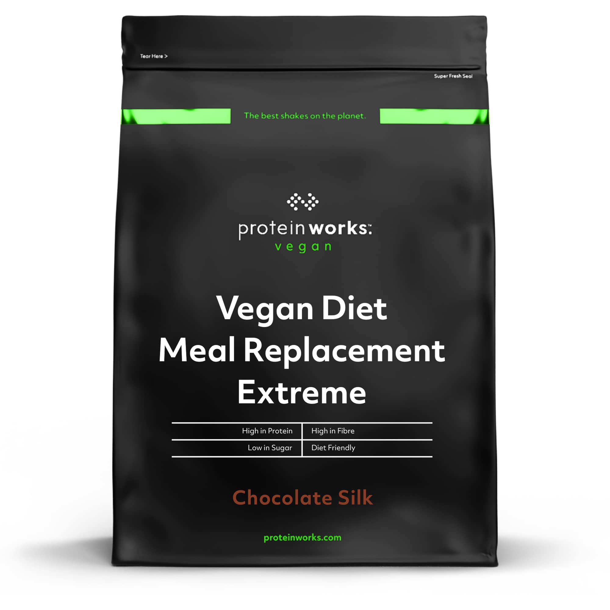 Protein Works - Veganer Mahlzeitenersatz Extreme | Chocolate Silk | Zur Gewichtsabnahme und -kontrolle | 100% pflanzlich | 1kg