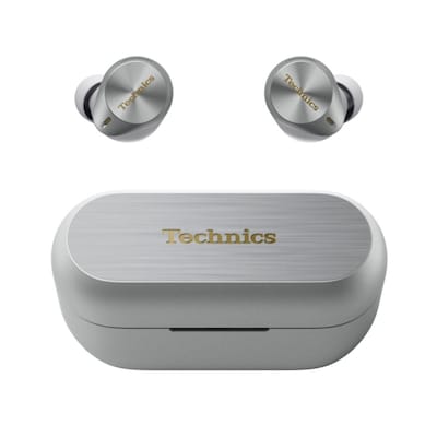 Technics EAH-AZ80E-S kabellose Ohrhörer mit Noise Cancelling, Multipoint Bluetooth, bequemer In-Ear-Ohrhörer mit integriertem Mikrofon, anpassbare Passform, bis zu 7 Stunden Wiedergabe, Silber