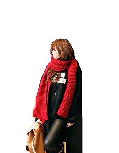 MIYA® modische Damen Herbst/Winter lange Strickschal, Oversized Grobstrick Schal, super weich und hochwertige Umhang, (Rot)