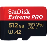 SanDisk Extreme Pro - Flash-Speicherkarte (microSDXC-an-SD-Adapter inbegriffen) - 512 GB - A2 / Video Class V30 / UHS-I U3 / Class10 - microSDXC UHS-I