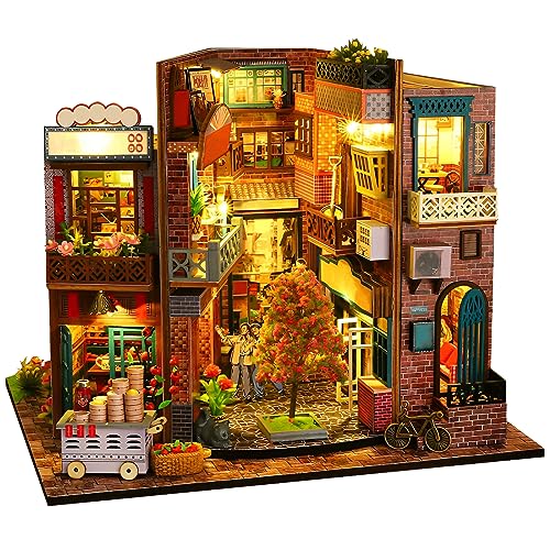 DIY Miniature Dollhouse Kit 1:24 Hölzernaum -Making -Kit mit Möbeln und LED Light Handmade Mini Crafts Dollhouse Exquisite Holzmodellgebäude