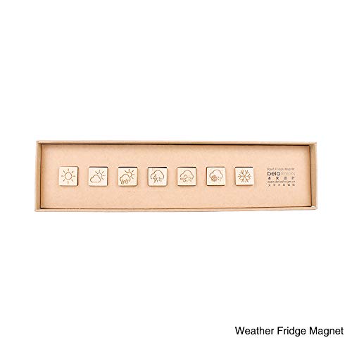 belaDESIGN Holz Magnete mit Wettersymbolen 7er Set, Ahornholz