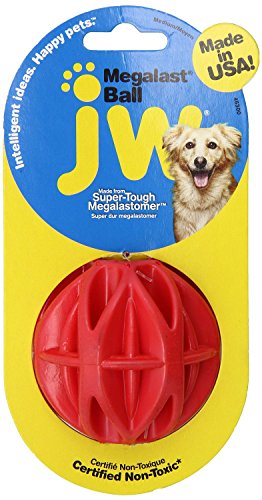 JW (2 Pack) Pet Megalast Ball Medium | Colorful Thermo Plastic Rubber Dog Toy