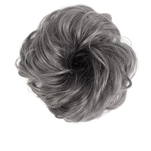 Haarteil Lockiges gewelltes Haargummi-Donut-Chignon-Haarteil for Frauen, unordentlicher Dutt, Haarverlängerungen, synthetischer Haarknoten, elastisches Band, Haargummis, Hochsteckfrisur, Pferdeschwanz