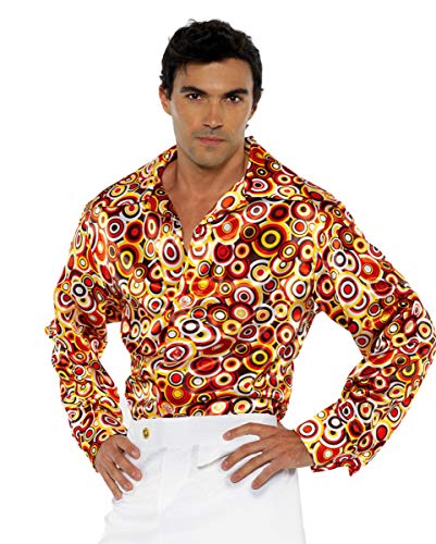 Horror-Shop 70ies Multicolor Schlager Hemd mit großem Kragen XL
