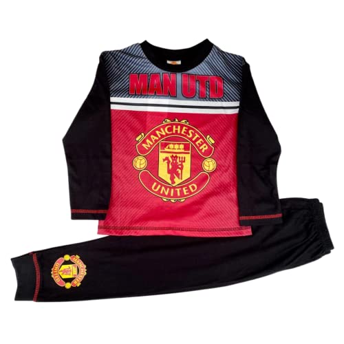 Manchester United Man United Kinder-Schlafanzug/Pyjama-Set, Alter 4-12 Jahre, Schwarz/Mehrfarbig, 134