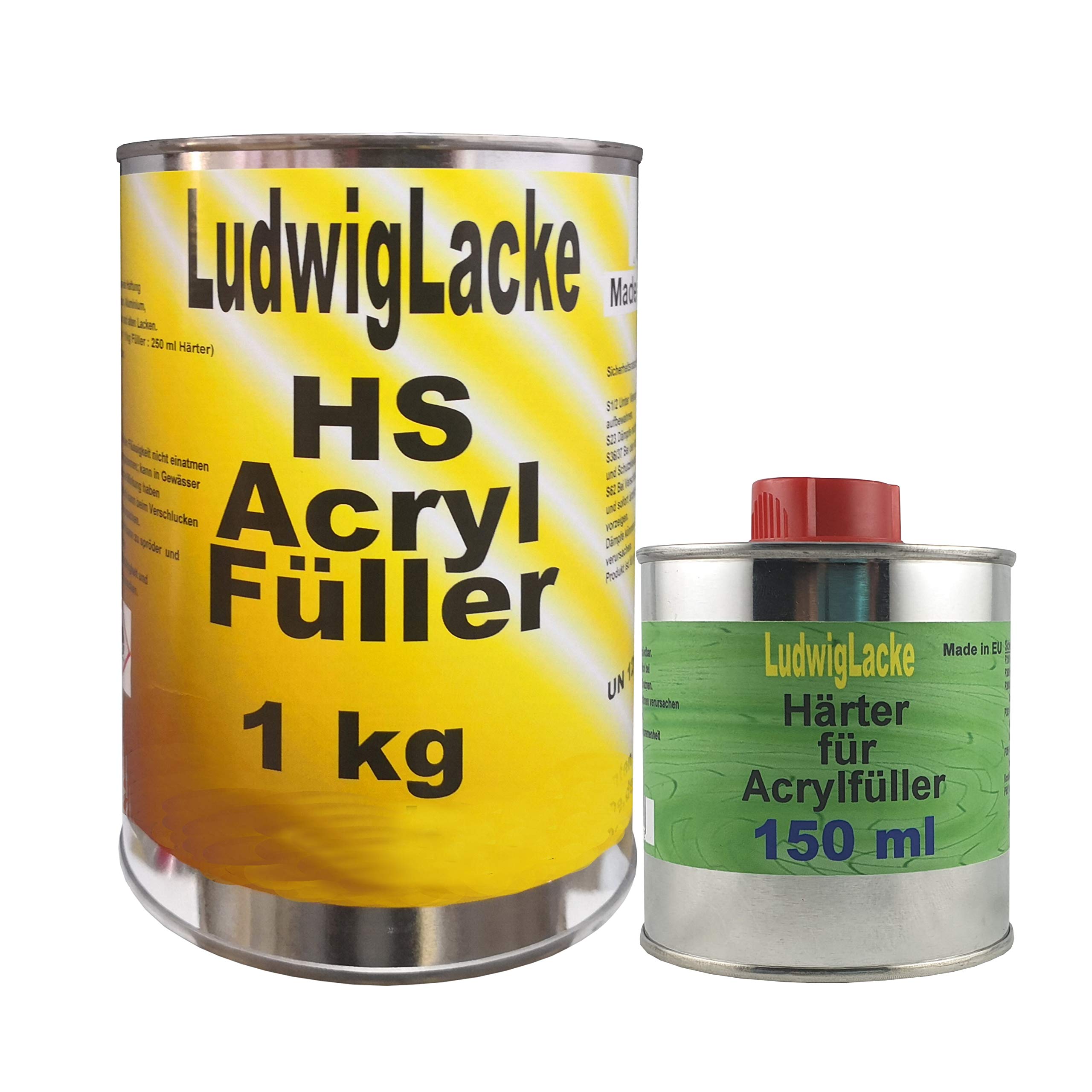 Ludwiglacke Acrylfüller 1,15kg grau Grundierung Rostschutz Haftgrund Füller Filler & Härter