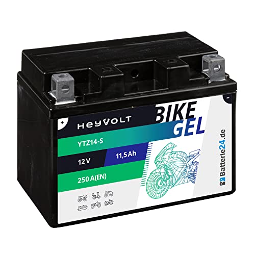 HeyVolt GEL Motorradbatterie 12V 11,5Ah 51121 YTZ14-S 12-14ZS GTZ14-4 51201 51101 51121