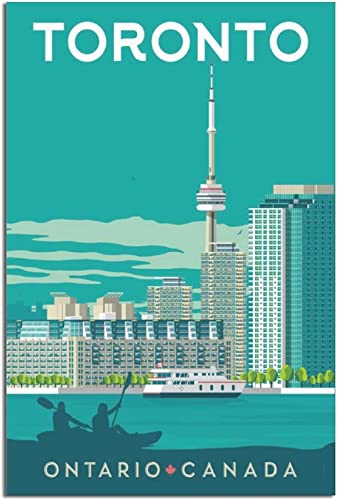 RuiChuangKeJi Leinwandbild, 50 x 70 cm, Rahmenlos, Kanada, Toronto, Vintage-Reiseposter, Zuhause, Schlafzimmer, dekoratives Poster, Geschenk, Wandbild