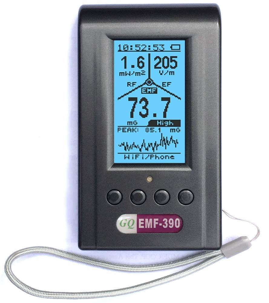 Fortschrittliche elektromagnetische Mehrfeld Strahlung EMF-390 3-in-1 EMF ELF RF HF meter Messgerät Mobilfunkmasten Detektor Datenlogger