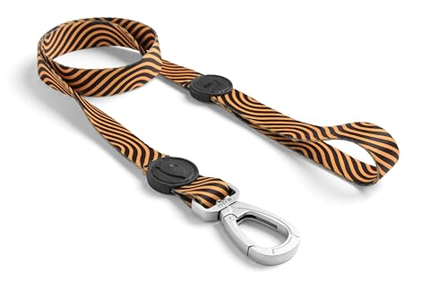 MORSO® Hundeleine für kleine Hunde, Größe S 120 cm, gelb/orange und schwarz