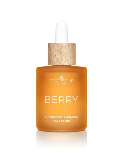 COCOSOLIS BERRY Superberry Recharge Face Elixir, Gesichtselixier mit Bio-Ölen, vegane nährende Tagespflege mit Vitamin E und Enzym-aktivierten Ölen