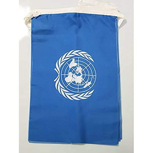 AZ FLAG FAHNENKETTE VEREINTE Nationen UNO 12 Meter mit 20 flaggen 45x30cm- United Nations Girlande Flaggenkette 30 x 45 cm