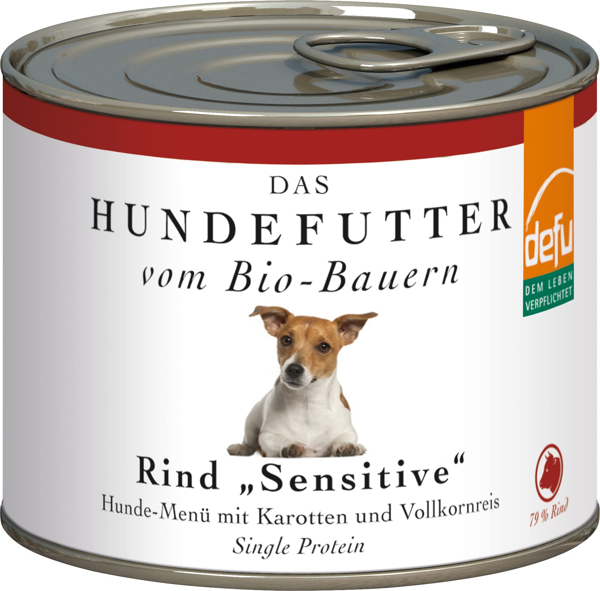 defu Hundefutter | 12 x 200 g | Bio Rind Sensitive | Premium Bio Nassfutter Menü für Hunde