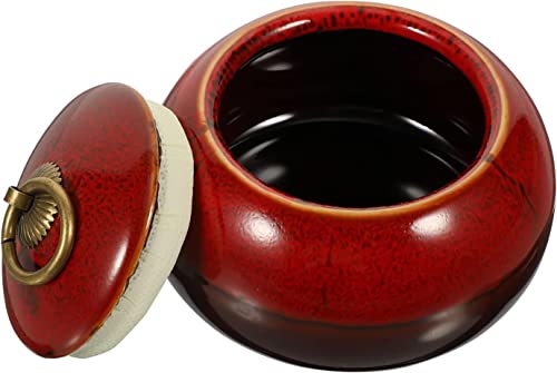 GImLY Kaffeezubehör Keramik-Teedose, Keramik-Aufbewahrungsdose, Vintage-Küchengläser, Keramikkanister mit Deckel für die Küche zu Hause (rot), luftdichter Teebehälter