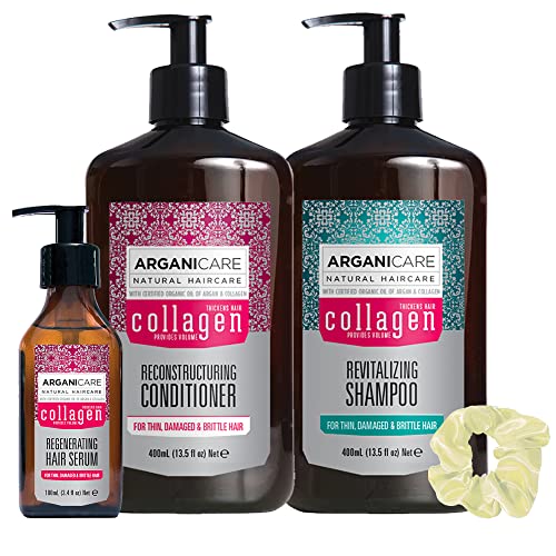 Argnicare – Ma Routine Collagen – 400 ml – 1 Kamm + 1 Haargummi – zufällige Farbe