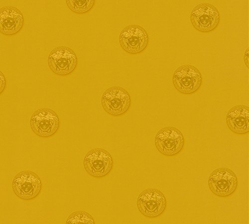 Versace wallpaper Vliestapete Vanitas Tapete 10,05 m x 0,70 m gelb metallic Made in Germany 348624 34862-4